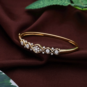 Diamond Floral Gold Bracelet for Women-DLBR0214 S317