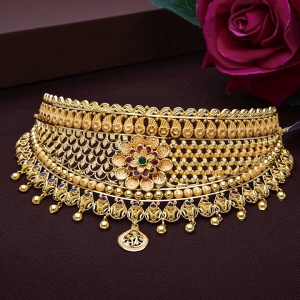 Royal Floral Gold Choker-NCCS0799 S141