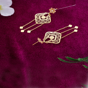 22Kt Gold Dangler Earrings - 1060008839698AA S230
