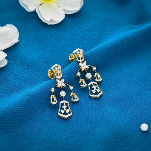 Diamond Floral Cascade Drop Earrings - DERR2348SU2F10