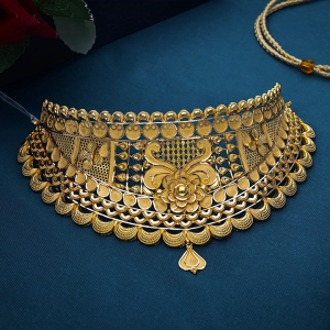 Royal Floral Traditional Gold Choker-NCCS0806 SU2EAE