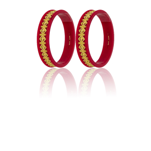 22kt Motif Gold Sankha Bangles-SJ-15