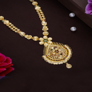 Kanaka Pushpa Long Gold Necklace-1060011458213AA S416