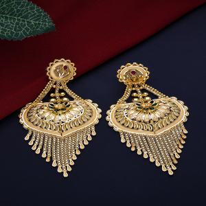 Heart Fringe Floral Statement Earrings - ER13196 SU3369