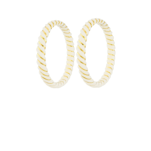 22K White Spiral Gold Sankha Bangles-SR-01