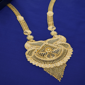 Regal Filigree Veni Fringe Bridal Gold Necklace-NKSS3818 S436