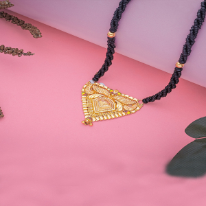 Traditional Semi Long Gold Mangalsutra-1060009766399AAS14