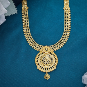 22K Filigree Lotus Gold Long Necklace  - NKSL6466 SU2E83