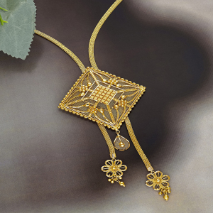 Square Ray Plaid Gold Tieset- NKTS0071 S202