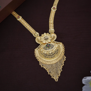 22K Gold Ruby Emerald Filigree Rani Haar - NKSL6690SU3369