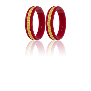 22K Classic Textured Gold Sankha Bangles-SJ-14