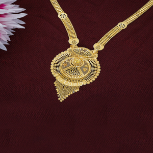 Surya Kusum Traditional Long Gold Necklace-1060011070798AA S401