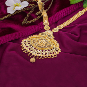Fancy Jali petal work gold necklace