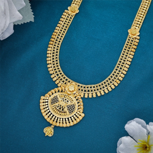 22K Layered Filigree Gold Long Necklace - NKSL6468 SU2E83