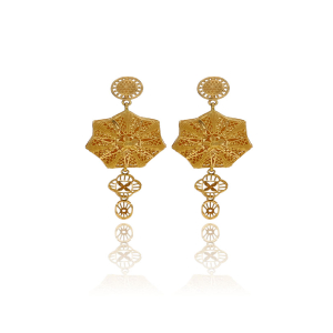 Designer Floral Gold Earrings-1060004265439AA S101