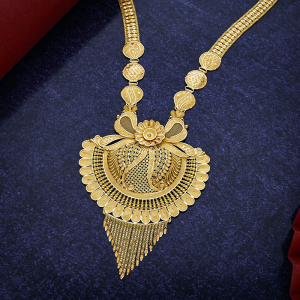 Grand Cascading Floral Gold Long Necklace-NKSS5597 SU2E83