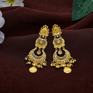 Traditional Gold Chandbali Dangler Earrings-ER16440 S141