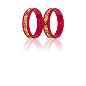 22K Heritage Cutwork Gold Sankha Bangles-SJ-22