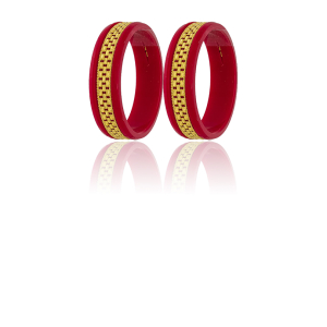 22K Classic Link Pattern Gold Sankha Bangles-SJ-13