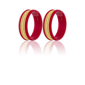 22K Classic Textured Gold Sankha Bangles-SJ-26