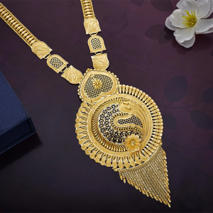 Intricate Floral Long Gold Necklace-NKSS5582 SU2E83