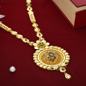 Round Peacock Meenakari Heritage Pendant Necklace-NKSS3297 S416