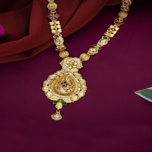 Suvarna Drop Long Gold Necklace-1060011458084AA S416