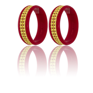 22K Floral Heritage Gold Sankha Bangles-SJ-01