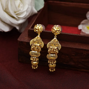 Traditional Gold Jhumka Earrings-JUM1091 S342