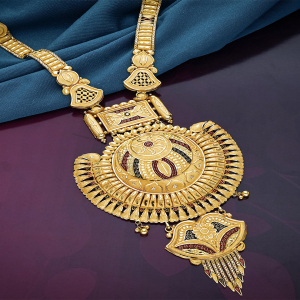 Tihar Swarna Chakra Long Gold Necklace-NKSS2630 S263