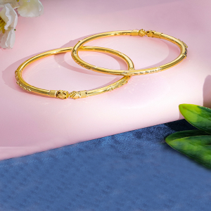 Rivaasa Gold Hollow Bangles-1060009989491AA S23