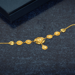 Gold Chick Necklace-NKSL3736 S414