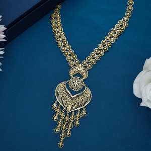 22K Gold Turkish Crescent Filigree Necklace-NKLS7294S364