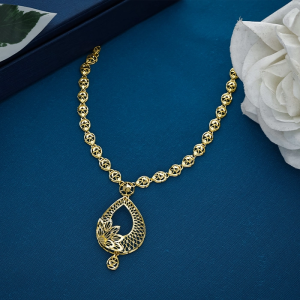 22K Gold Turkish Teardrop Floral Necklace - NCKSS31456S364