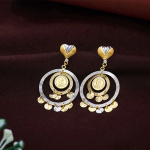 Delicate Gold Floral Jhumka Earrings-1060009055486 S292