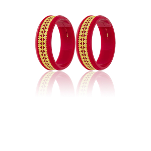 22K Heritage Motif Gold Sankha Bangles-SJ-27