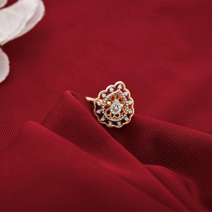 Diamond Leaf Drop Ring in Gold-DLRG3508 SU2ECA JD