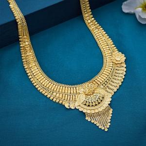 Floral Layered 22K Gold Long Necklace - NKSL6467 SU2E83