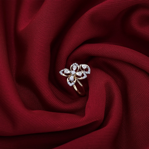 Diamond Floral Butterfly Ring in Gold-DLRG3675 SU2ECA JD