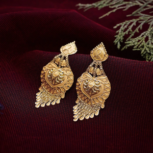 Ethnic Gold Dangler Earrings for Women-ER13372 S436