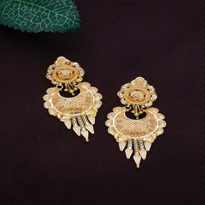 Traditional Gold Shagun Earrings - ER9305GO2ED0