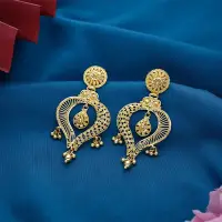 22K Gold Paisley Drop Earrings - ER20861SU2E53