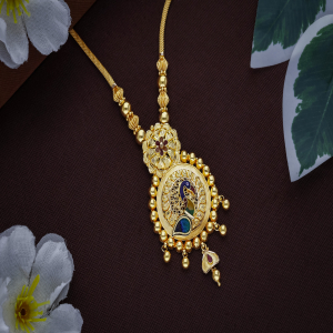 22K Gold Peacock Enamel Rani Haar Neckset - NECKSS30896SU2E97