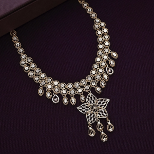 Contemporary Jali Filigree Gold Necklace - NCKSS31951S364