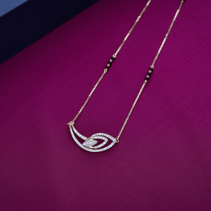 Elegant Leaf Diamond Mangalsutra - DMS0603S214