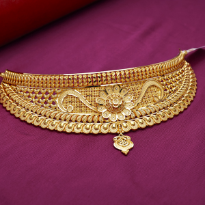 Antique Nakashi Temple Choker Gold Necklace with Peacock Motifs - NCCS1104S263
