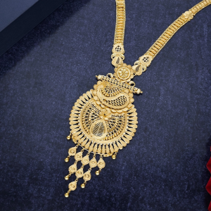 Ornate Paisley & Circular Jali Rani Haar Gold Necklace - NKSS5442S406