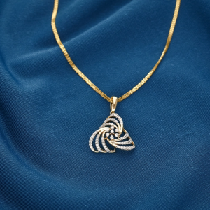 Modern Swirl Diamond Pendant in 18K Gold - DPND0601SU324L