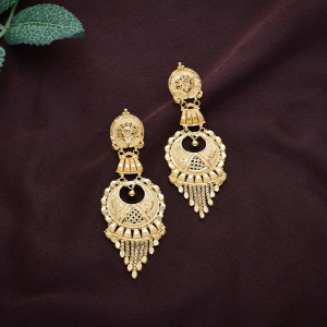 Graceful Floral Gold Chandbali Earrings - ER252405U32A1