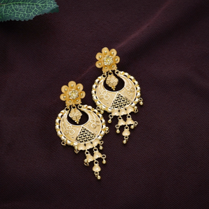 Delicate Floral Gold Chandbali Earrings - ER25232SU32A1
